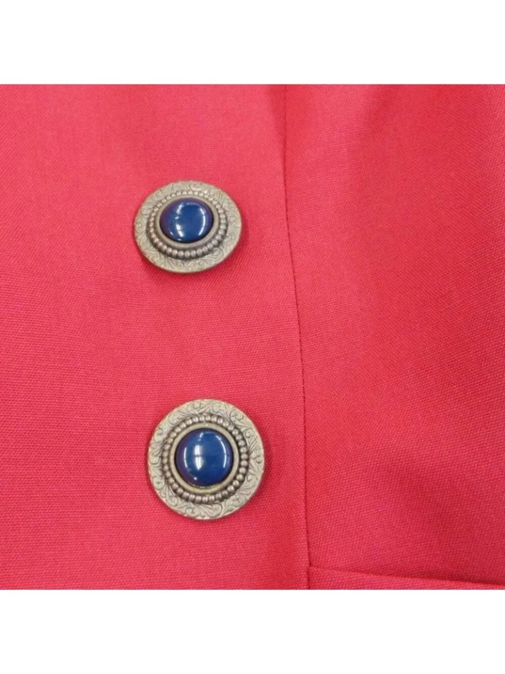 Dior Mademoiselle Vintage Long Coat Jacket Wool Visual Button S Red